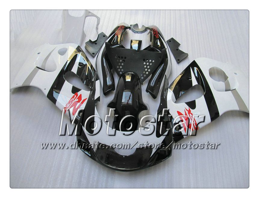 Motocycle carenagem para 1996 1997 1998 1999 2000 Suzuki GSXR600 GSXR750 GSXR 600 750 96 97 98 99 00 Carenagem branca preta brilhante