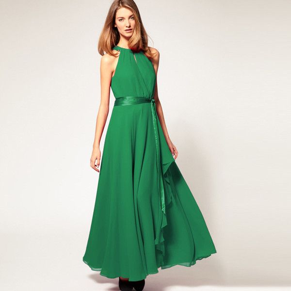 Fashion Sleeveless Chiffon Strapless Casual Dress Slim Prom Dress ...