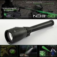 Drss Green Laser Designator Hunting Flashlight With Adjustable Scope Mounts&amp;Battery&amp;Weaver Mount For Night Searching/Hunting/Spotting ND3X50
