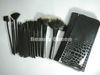 18pcs Cosmetic Brushes Set escova da composição da pele PONY animal cabelo * Bag Black Leather Bag Pouch NOVO Moda