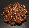 Broche à fleurs en cristal de strass plaqué or scintillant, strass de Style Vintage