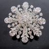 Broche de fleur en cristal plaqué argent rhodié, 2 pouces, Style Vintage, strass clair, Bouquet de diamants, accessoire de mariage