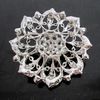 Vintagerhodium prata banhada clara de cristal de cristal Broche de flores para casamento6341733