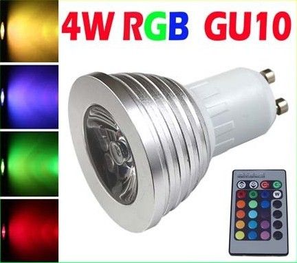 4W GU10 RGB LED 전구 16 색 변경 램프 스포트 라이트 110W / 220V IR Remotex100- 홈 파티 조명에 대 한 -NIMILED
