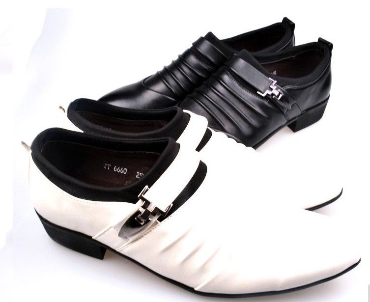 NEW Elegant British Gentleman Shoes Italian Brand Mens Black And White ...