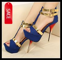 Wholesale Party Evening Shoes Sexy Super High Heels Gladiator Sandals Gradient Color Heels Size to
