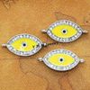 Whole 50pcs Eye Shape Crystal Connectors Mix Color Charms Bracelet Connector 8051141