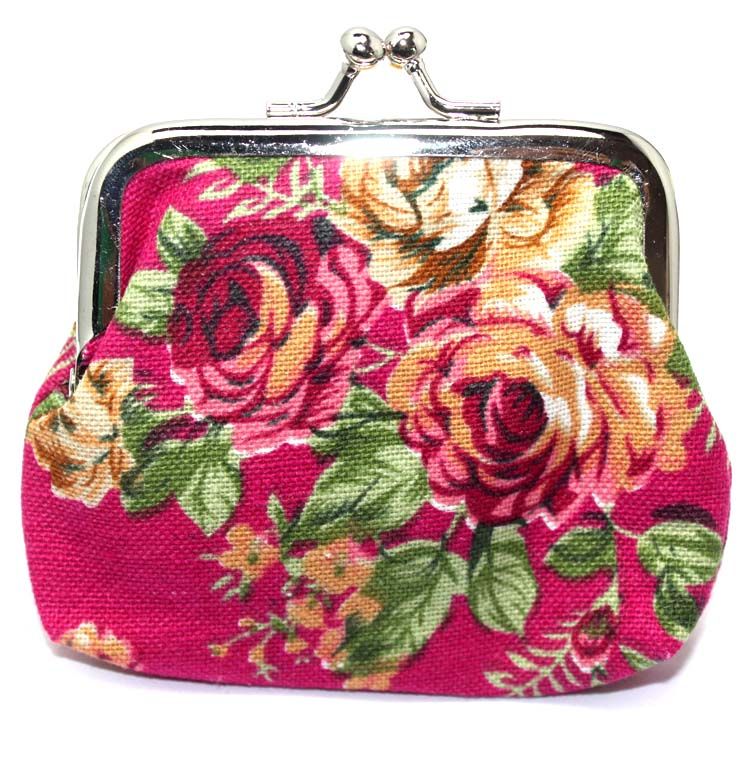Vintage Flower Coin Purse Canvas Key Holder Wallet Hasp Small Gifts Bag ...