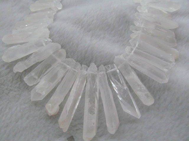 necklace 17inch /L Titanium quartz crystal freeform spikes points drilled briolettes white crab jewelry chains bead