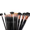 15 st / set makeup borstar kit nylonull trähandtag kvalitet professionella kosmetiska borstar set svart