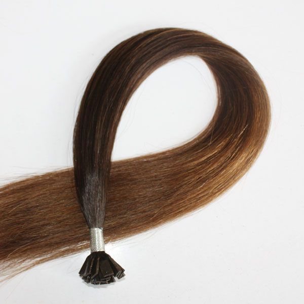 Wholesale - - 12"-26" 1g/s 100s6# light brown 1g/s 100skeratin Flat Tip Hair Pre bonded Hair Extensions