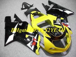 Motorcycle Fairing kit for SUZUKI GSXR600 750 K1 01 02 03 GSXR600 GSXR750 2001 2002 2003 ABS Yellow black Fairings set+Gifts SM18