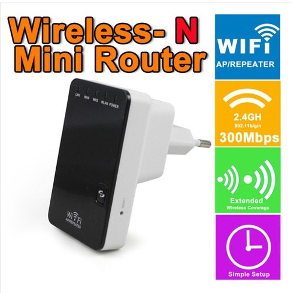 

300Mbps Wireless-N Mini Single Router Wi-Fi AP Repeater EU/US Plug