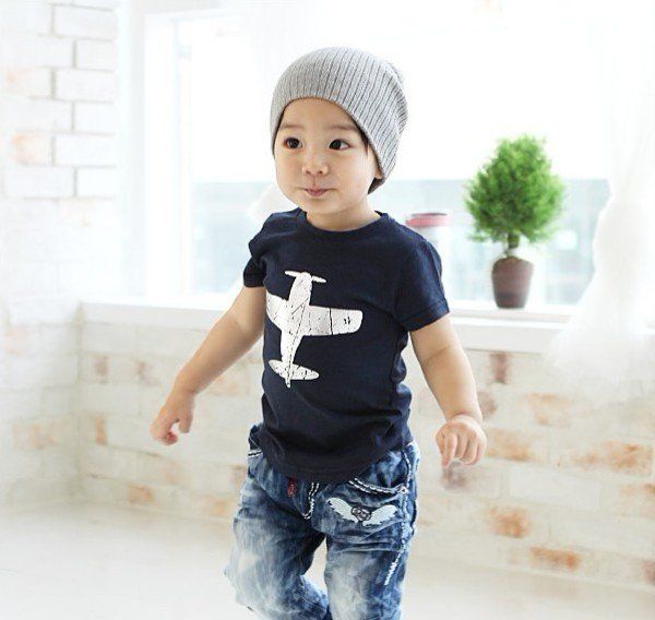 

Male children's clothing Korean version with children with short sleeves T-shirt vest model plane, Other