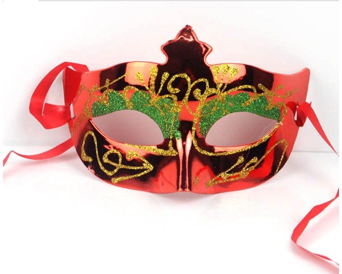 Máscara de baile de máscaras veneziano feminino Mardi Gras Glitter máscara de bola de Halloween um tamanho caber mais cores sortidas