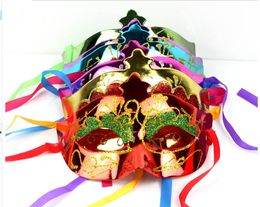 Women's Venetian Masquerade Mask Glitter Mardi Gras Halloween Ball Mask One Size Fit Most (Assorted Color)