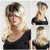 Wholesale -fashion lady long blonde curly hair wigs with waves by synthetic fiber material as natural wig(for all party )online