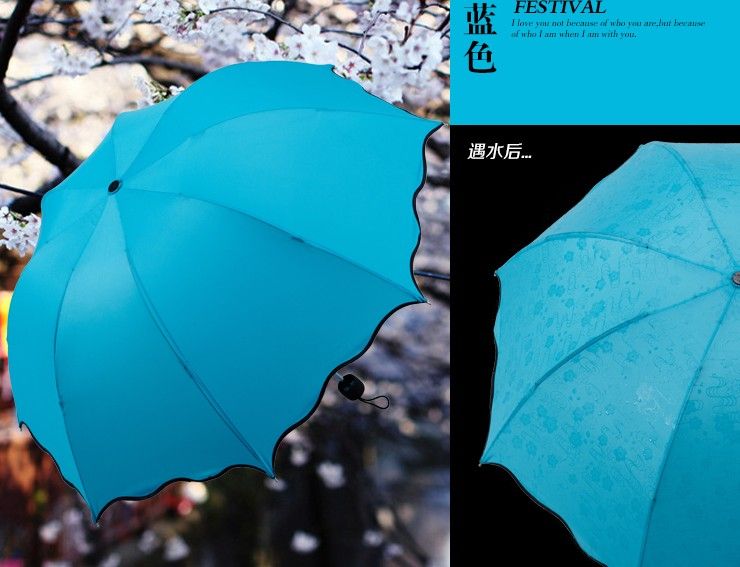 Solid Colors 3 Folding Paraply Women039S Romantic Water Proof paraplyer för sol eller regn 7 färger tillgängliga6047396