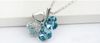 1 stks turquoise blauwe kristal gelukkige klaver hanger ketting ketting # 23269