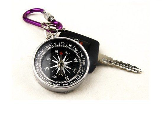 Wholesale - Free shipping mini compass compass New Mini Lensatic Compass Keychain