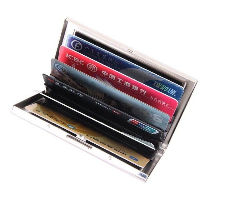 Business ID Credit Card Wallet Holder Leather Stainless Steel Metal Case Box Sell Cool Card Holders C0895316M