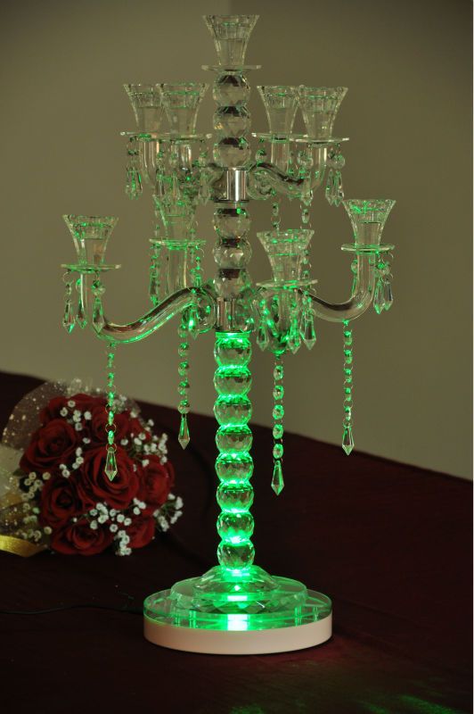 Battery Operated Led Crystal Holder Light Wedding Decoration