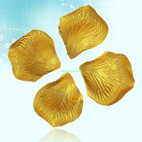 ES1563 Gold Tone Silk Rose Petals Bridal Wedding Party Flower Decoration Favor From Ebuycity8