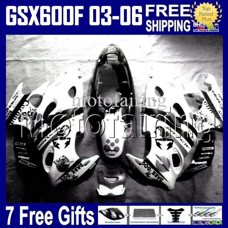 7gifts For Scorpion SUZUKI KATANA 2003 2004 2005 2006 GSX600F GSXF 600 Black WHITE GSX 600F 2003-2006 HR1390 GSXF600 03 04 05 06 Fairing Kit