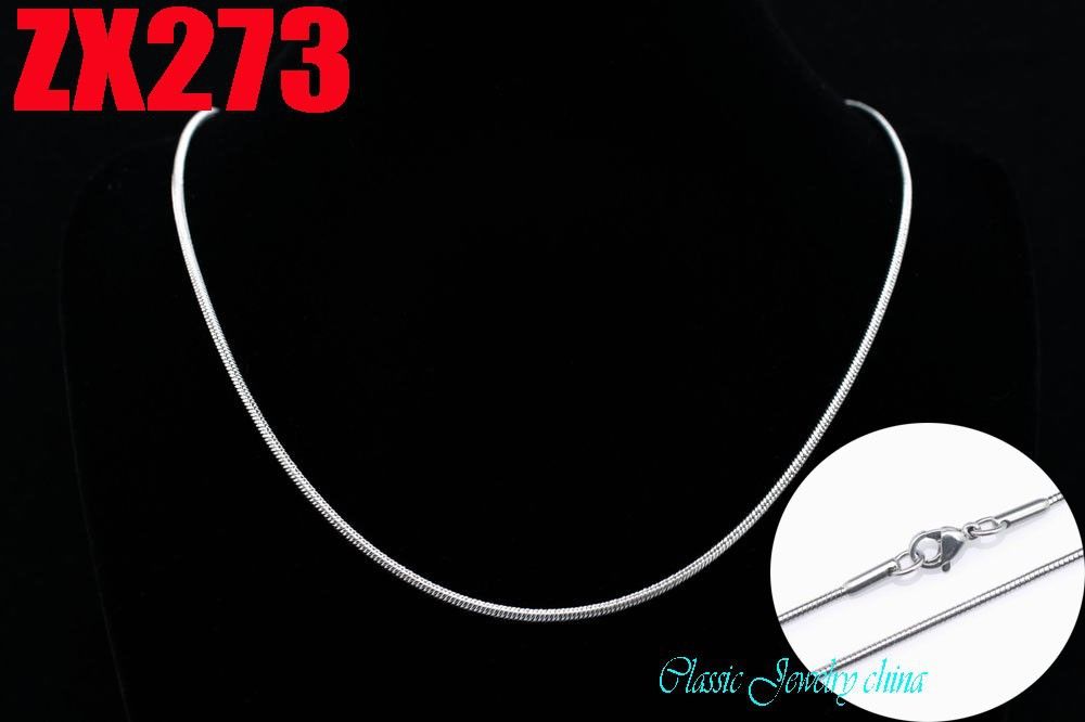 Recommend Hot sale 2mm stainless steel snake chain necklaces 16''/18''/20''-34inch women female lady's fashion gifts chain ZX273