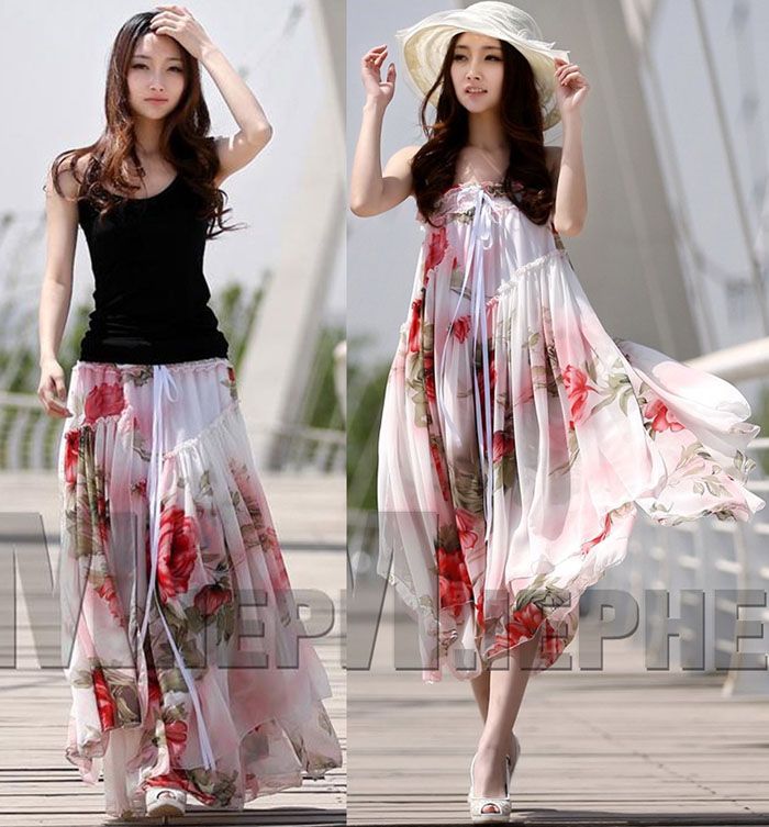 ladies strapless summer dresses