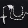 Free Shipping Hotsale 100% Stainless Steel Silver Tone men Women's Fashion Jesus Cross rosary chain Bracelet, NSS034