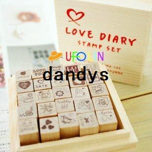 Free Shipping/30 pcs/set Creative uppercase lowercase wooden stamp set / gift wooden box /