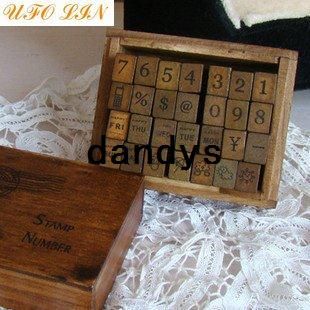 Free Shipping/30 pcs/set Creative uppercase lowercase wooden stamp set / gift wooden box /