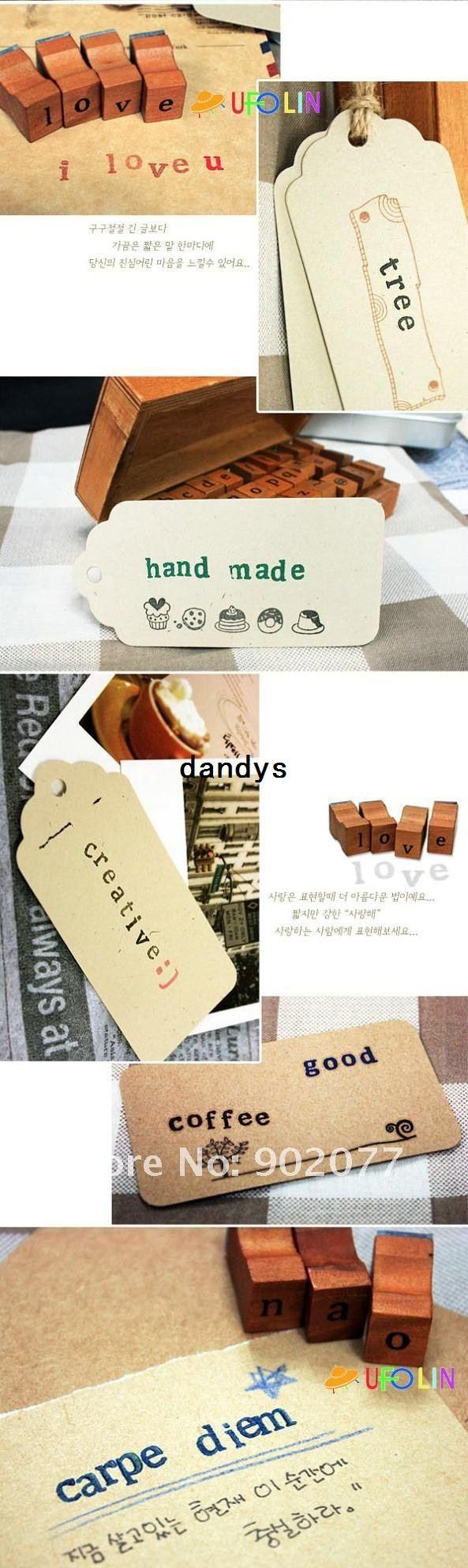 Free Shipping/30 pcs/set Creative uppercase lowercase wooden stamp set / gift wooden box /