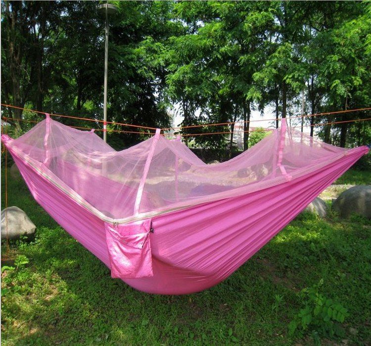 New Nylon Hammock Mosquito Net Hammock Sleeping Bed Outdoor Camping