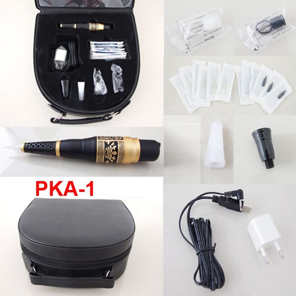 Permanent Makeup Kits Cosmetic Tattooing Supply Including Eyebrow Machine Needles Tips Case PKA