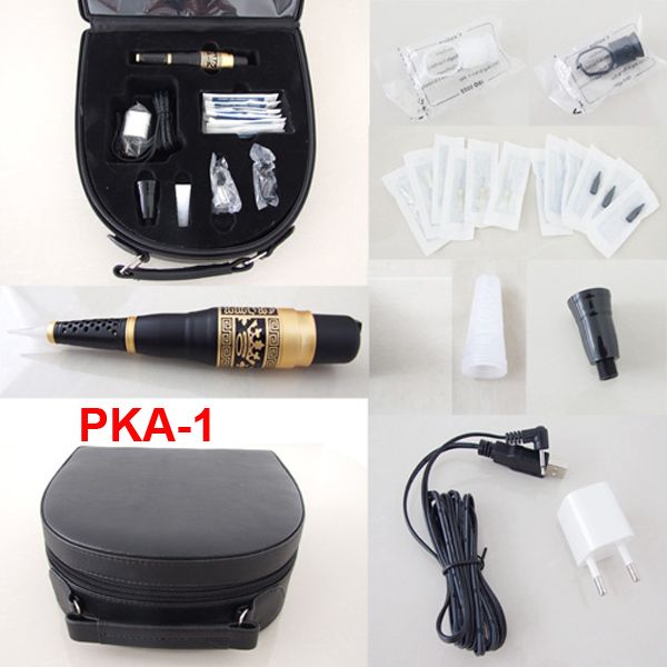 Permanente make-up kits cosmetische tatoeage-aanbod inclusief wenkbrauw machine naalden tips case pka