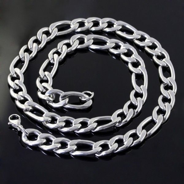 11mm 1 conjunto 127g altamente espelho de aço inoxidável polimento figaro cadeia 23.6 '' colar 9 '' pulseira, moda masculina conjunto de jóias