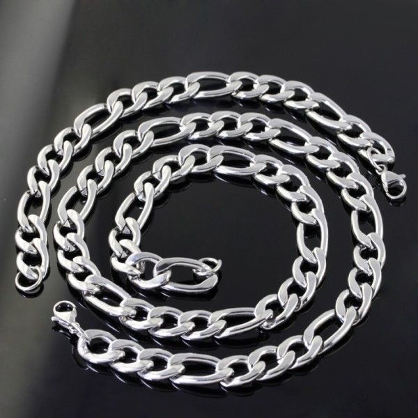 11mm 127g Highly mirror polishing Stainless Steel figaro chain 23.6'' necklace & 9'' bracelet,Fashion men's jewelry set