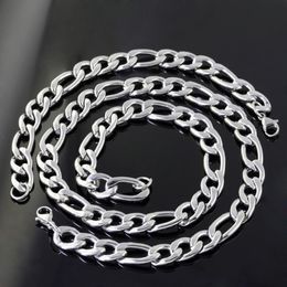 11mm 1set 127g Highly mirror polishing Stainless Steel figaro chain 23.6'' necklace & 9'' bracelet,Fashion men's jewelry set