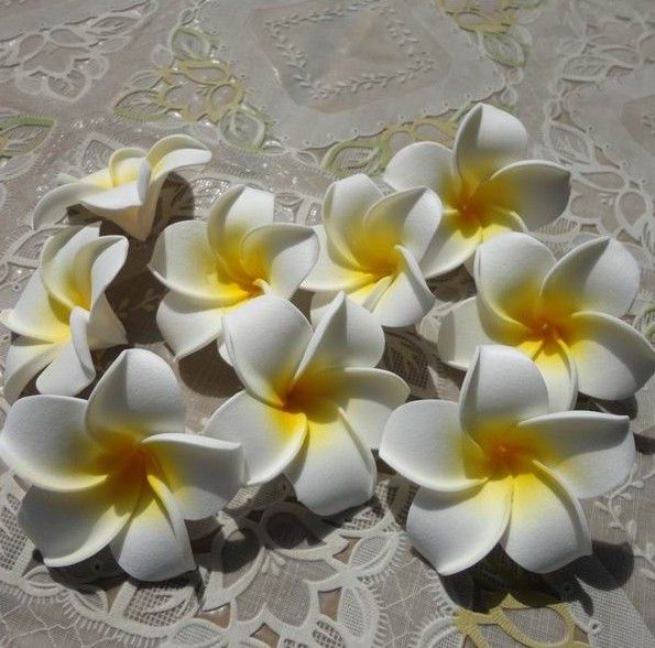 200 sztuk 5 cm Hawaje 5Colory Sztuczne Pe Plumeria Kwiat Głowy DIY Wedding Party Headware Dekoracja