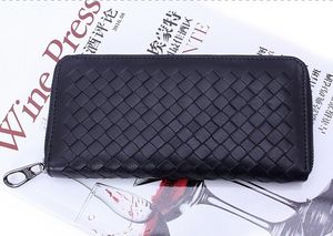 Hot Wholesale Fashion Men's walletl Sheepskin Leather Nappa Zip Around Wallet Hand Bag First Class Genuine Leather Long Wallet Good Card Purse