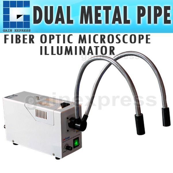 GX 301 DUAL Pipe Gooseneck FIBER OPTIC MICROSCOPE ILLUMINATOR With
