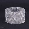 10 filas pulsera de diamantes de imitación blanco elástico pulsera brazalete fiesta boda joyería nupcial ZAU10 5263G