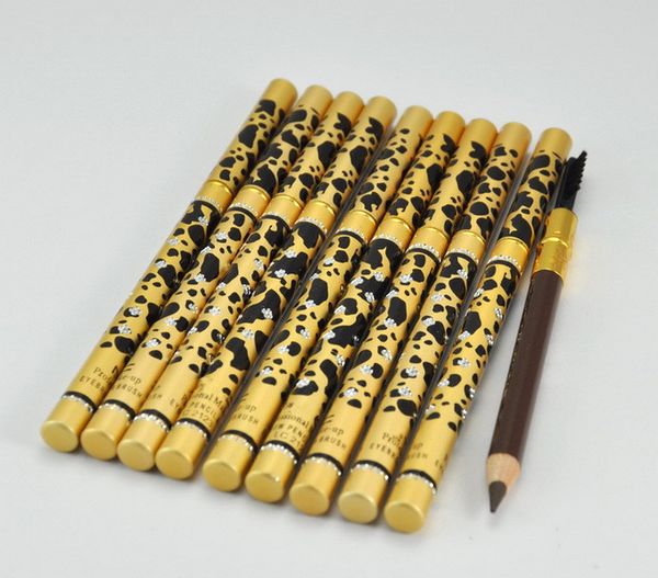 

epacket new arrival leopard new professional make-up eyebrow pencil & brushblack/brown