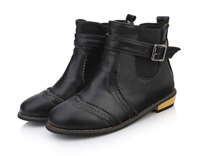 Cheap Women Ankle Boots PU+Rubber Sole Black Brown Yellow Low Heel 2013