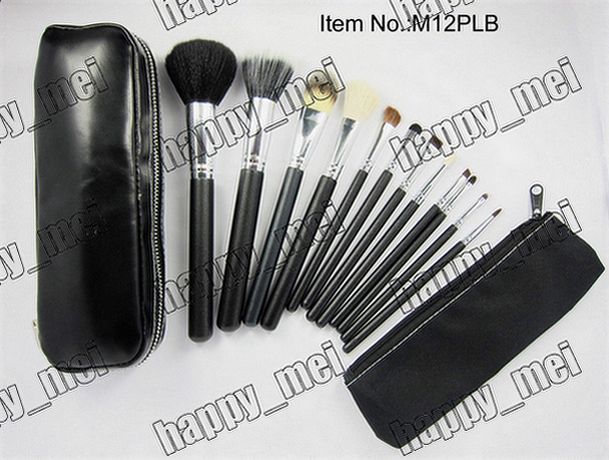 Free Shipping ePacket New Makeup Blusher 12 Pieces Brush Sets+Leather Pouch!!With Numbered!999