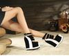 Chic 2 Color Stylish Sky High Platform Sandals,Synthetic Suede White Black Strappy Sandals Size 34