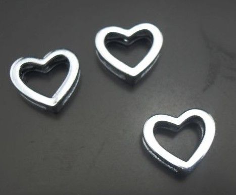 Wholesale 8mm heart slide charm alphabet accerrories jewelry findings fit for 8MM keychains wristband