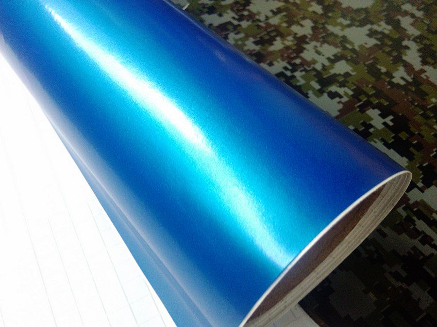 2 Rolls Matte Pearl Blue Vinyl Film, Bubbles Free Self Adhesive Car